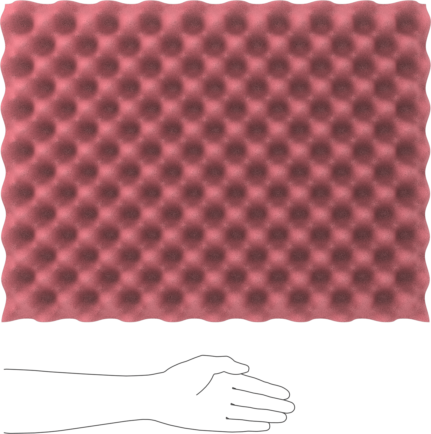 Antistatik Süper Yastıklamalı Yumurta Kasası Levhaları, Poliüretan Köpük, Arka Yüzü Yapışkanlı, 18" x 24" x 3", 2 Parça