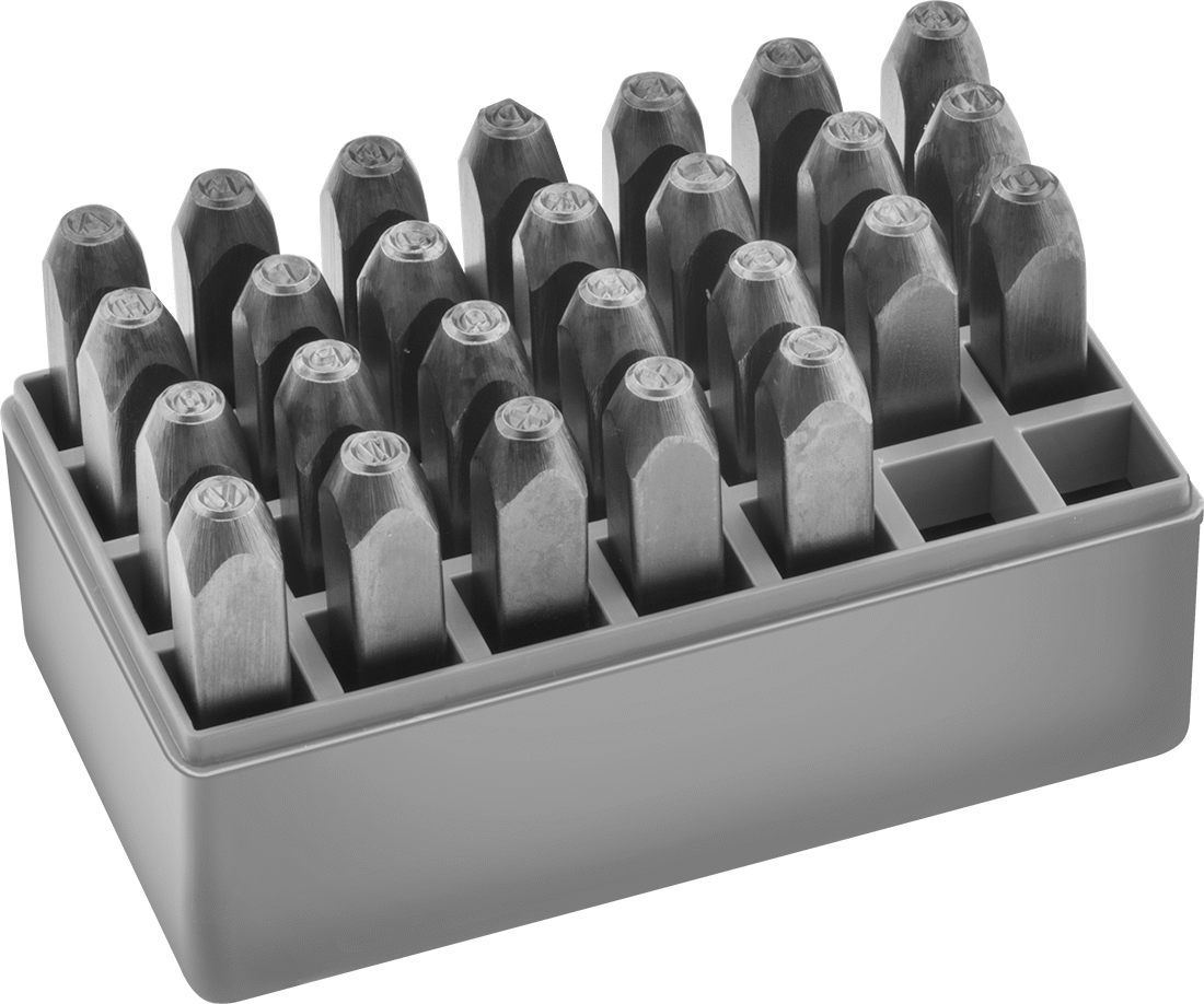 Yüksek Görünürlüklü Çelik Damga, Daire Kenarlığı, Set Numarası 61-70, 1/8" Karakter Yüksekliği