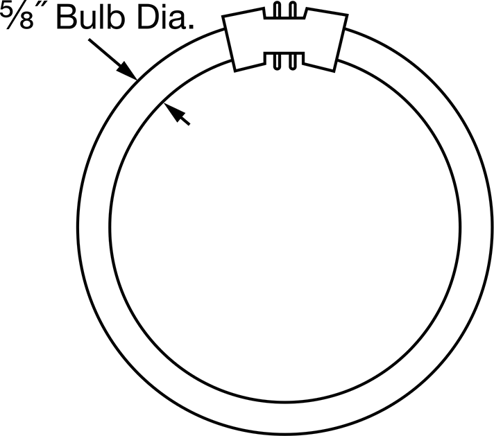 Dairesel Tüp Ampul, T5, 8-7/8" Toplam Çap, 1800 Lumens
