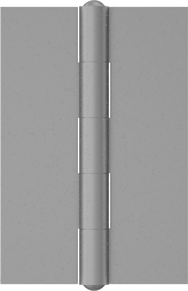 Delikli Olmayan Çelik Menteşe, Çıkarılamayan Pim, 2-1/2“ x 27/32” x 0,063" Kanatlar