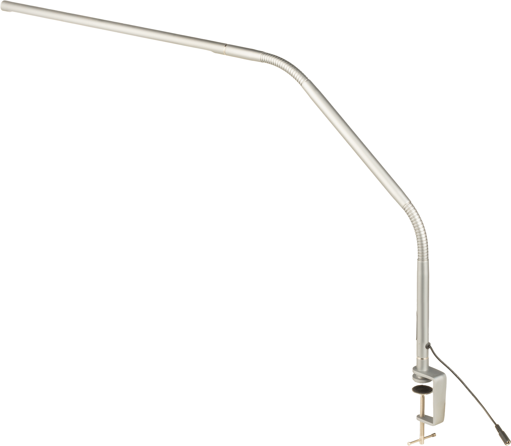 Her Yöne Çalışma İstasyonu Işığı, Kelepçeli Montaj Parçası, 38" Kol Uzanma Mesafesi, 1000 Lumens, 6000K, Gri