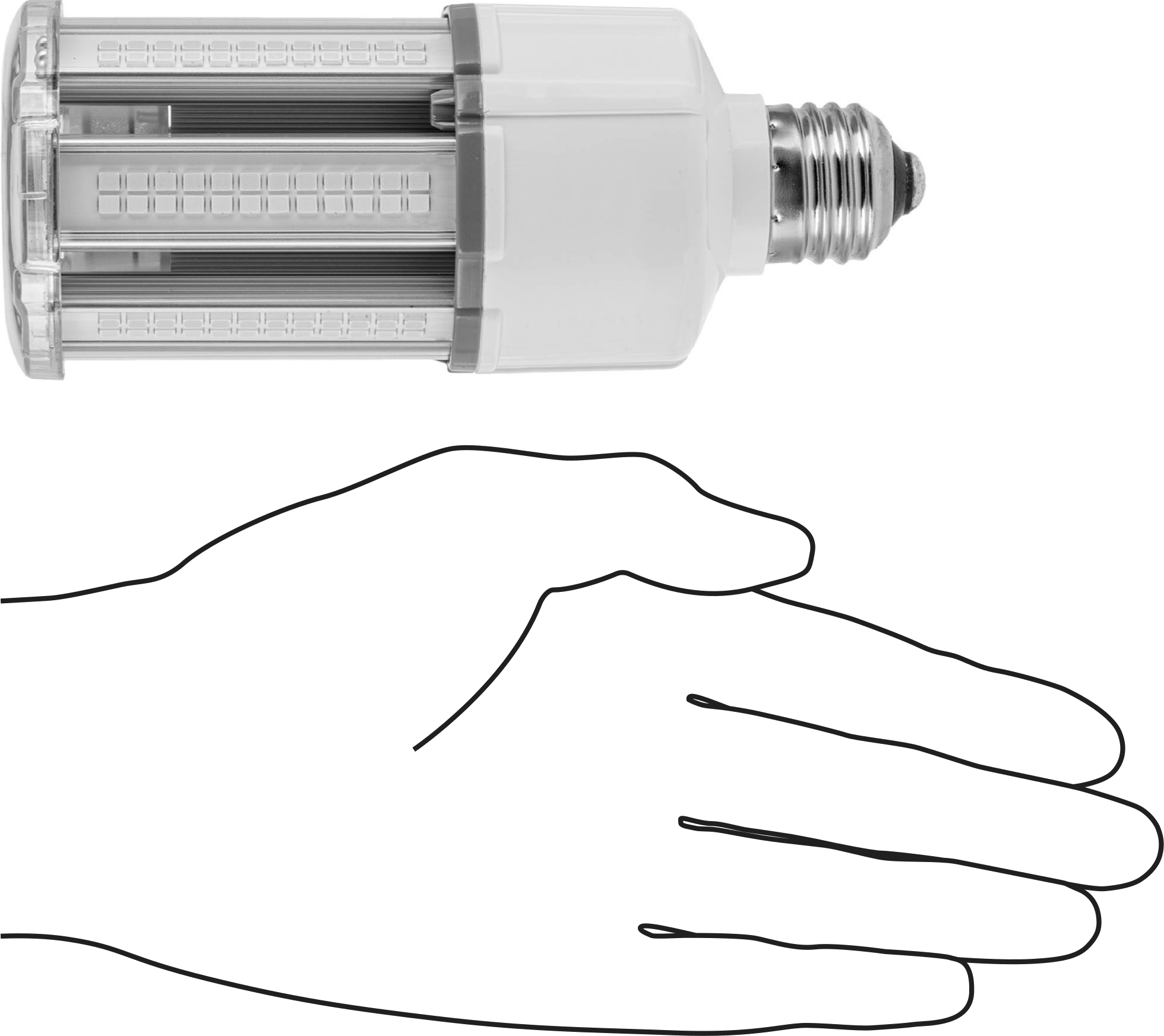 Yüksek Yoğunluklu Deşarj Işığı için LED Ampul, Balast, Boru Şeklinde, E26 Taban, 3000K, 2600 Lumens