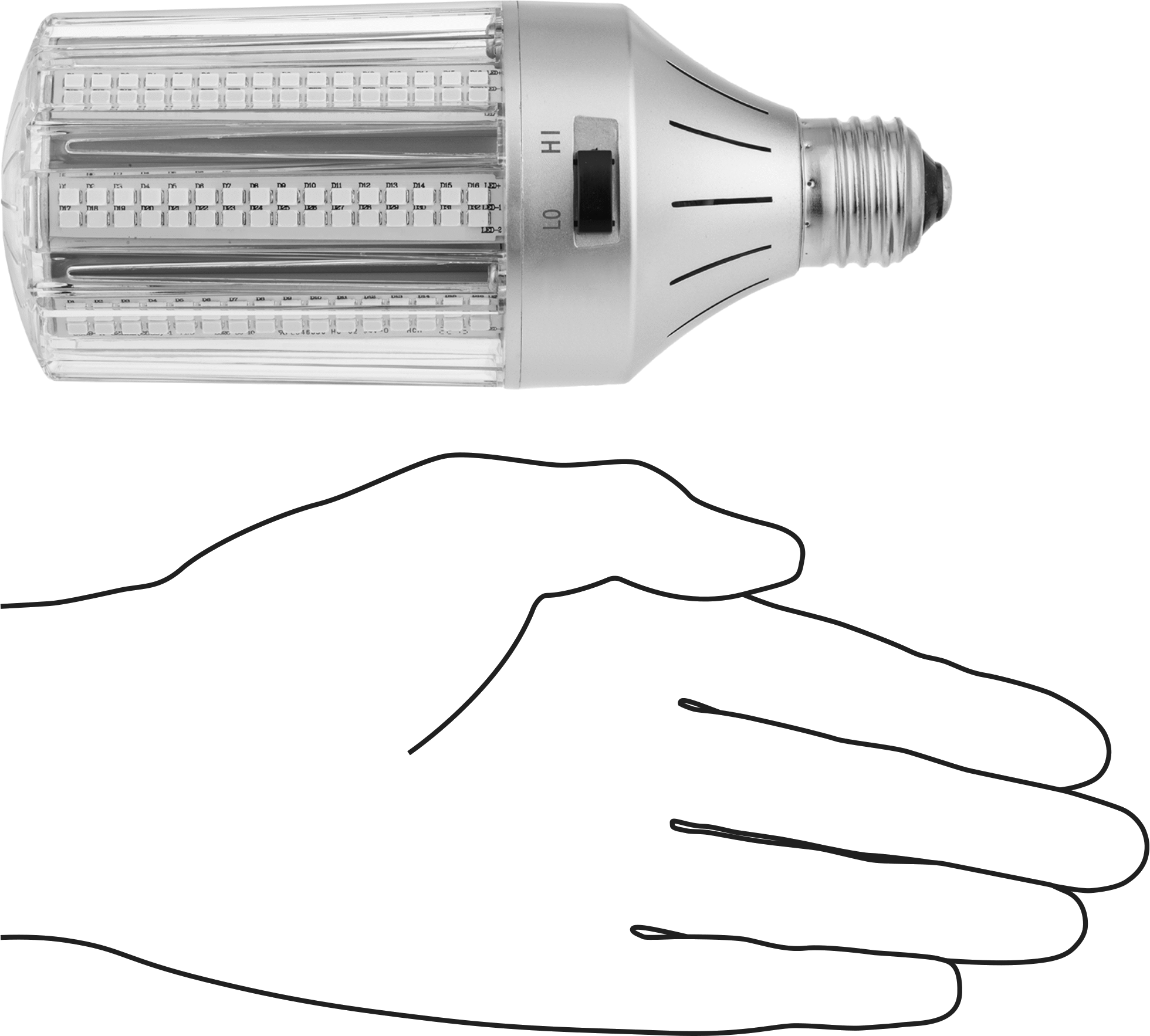 Yüksek Yoğunluklu Deşarj Işığı için LED Ampul, Boru Şeklinde, E26 Taban, 2450/2560/2610 Lumens, 18 Watts