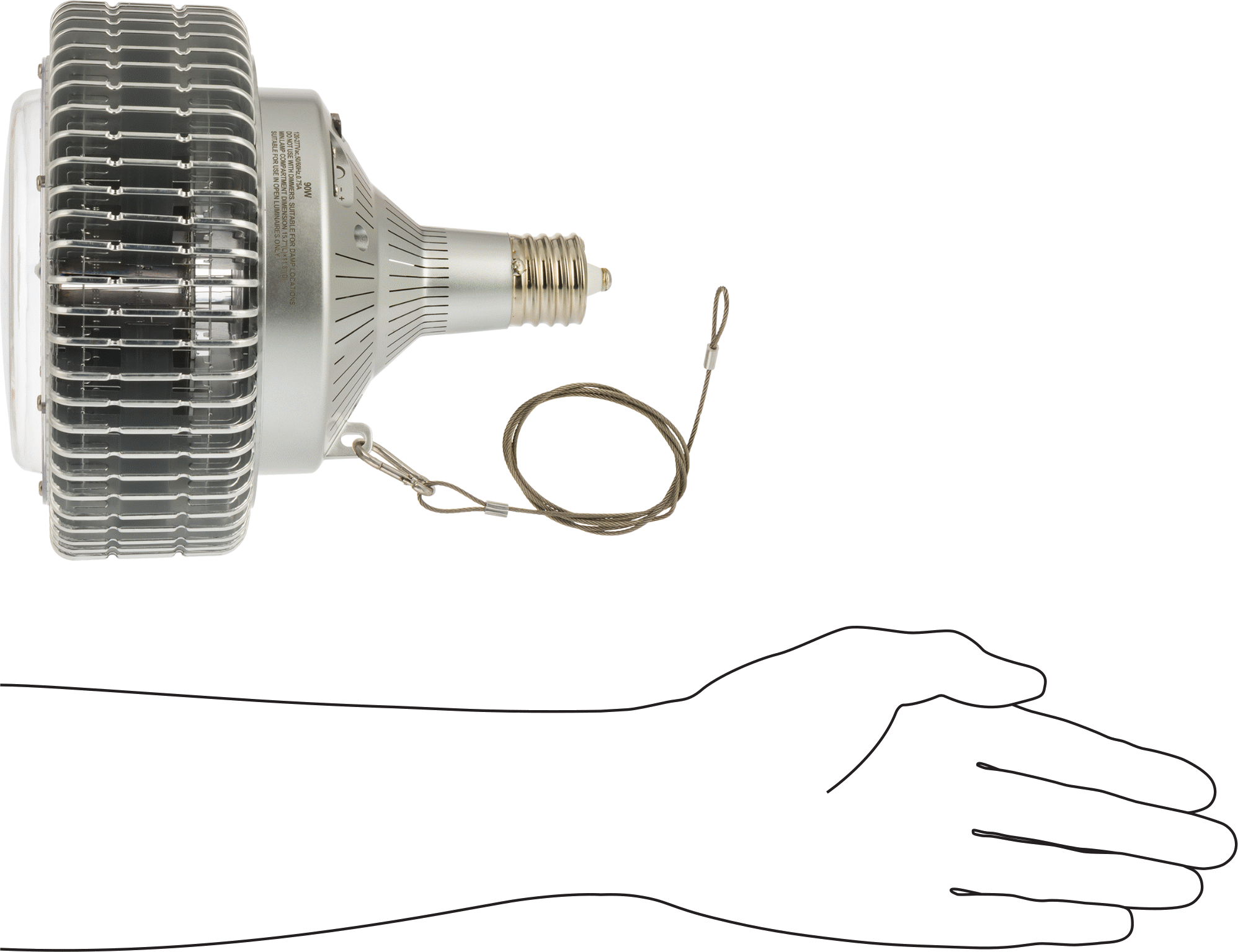 Yüksek Yoğunluklu Deşarj Işığı için LED Ampul, Balast Baypası, Düz Üst, EX39 Taban, 4000K, 90W