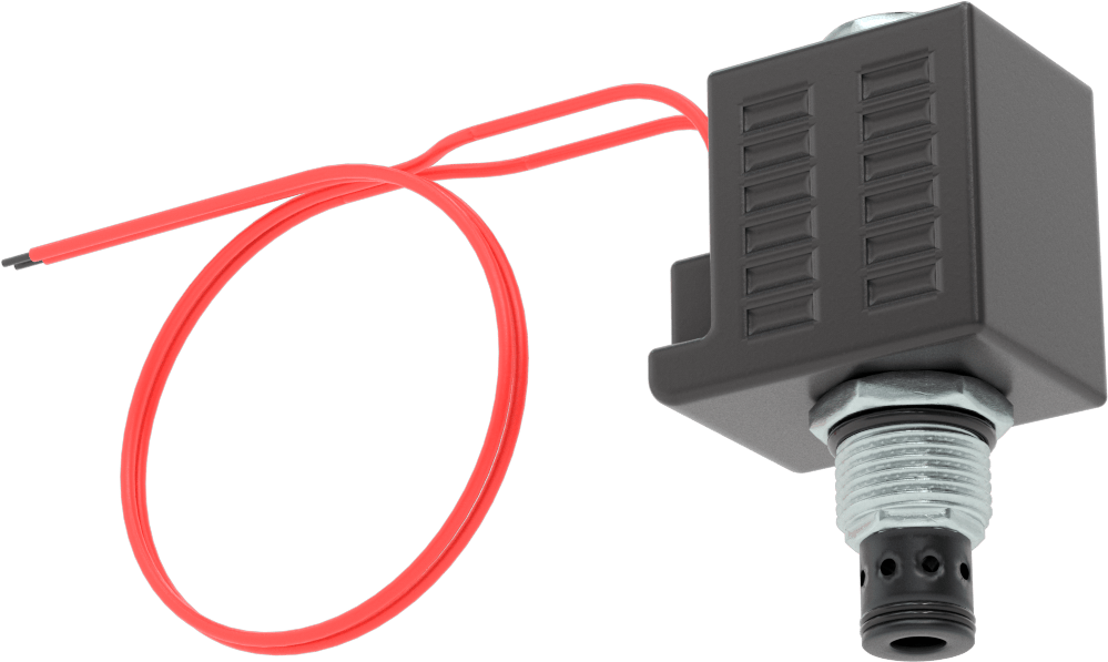 Solenoidle Çalışan Vidalı Hidrolik Vana, Açma/Kapama, Kapalı Konum, 7/8"-14 Diş, 12.0V DC