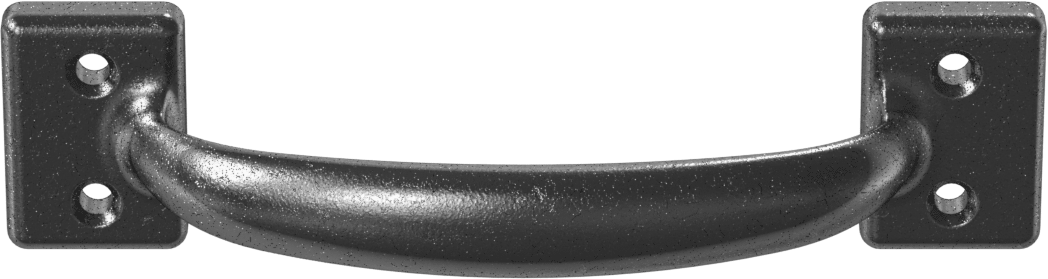 Dişsiz Delikli Oval Çekme Kolu, Siyah Çelik, 4-1/8" Merkezden Merkeze Genişlik