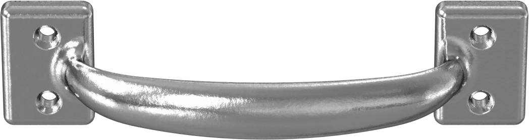 Dişsiz Delikli Oval Çekme Kolu, Çinko Kaplı Çelik, 4-1/8" Merkezden Merkeze Genişlik