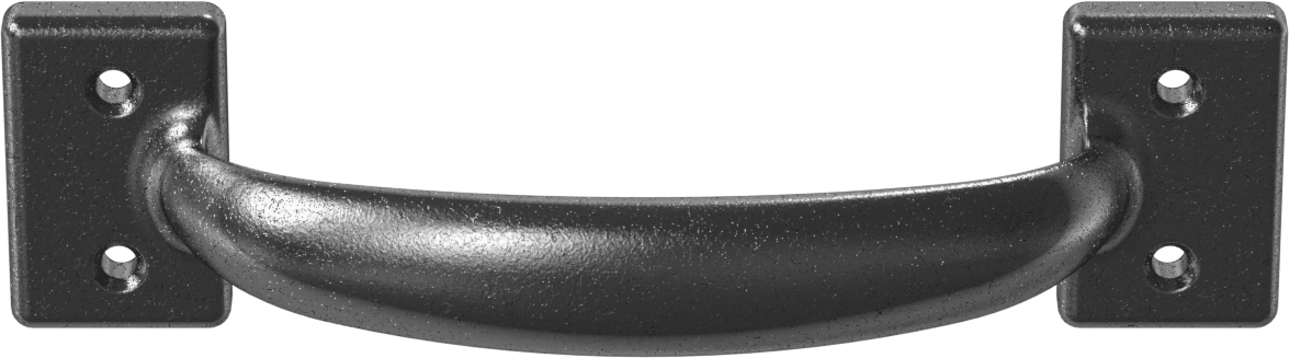 Dişsiz Delikli Oval Çekme Kolu, Siyah Çelik, 4-3/4" Merkezden Merkeze Genişlik