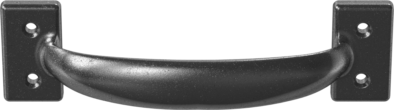 Dişsiz Delikli Oval Çekme Kolu, Siyah Çelik, 5-1/2" Merkezden Merkeze Genişlik