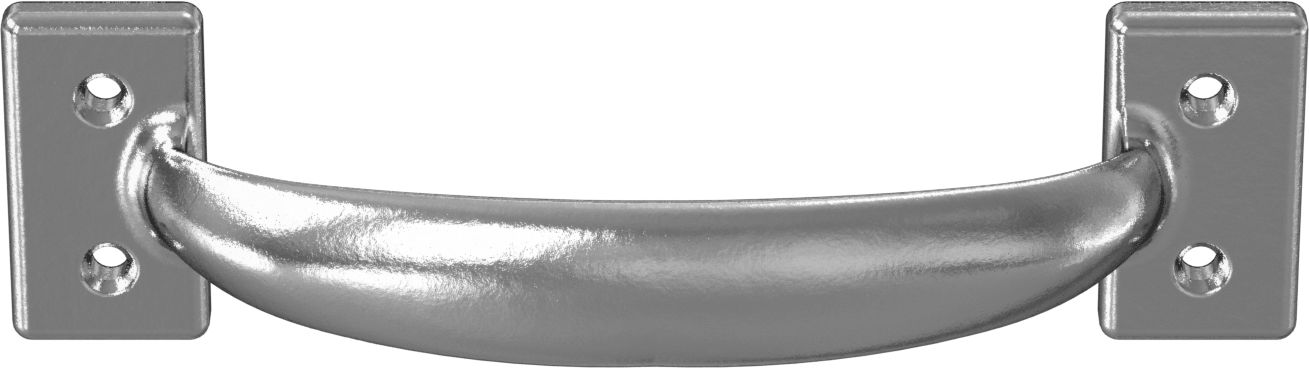 Dişsiz Delikli Oval Çekme Kolu, Çinko Kaplı Çelik, 5-1/2" Merkezden Merkeze Genişlik