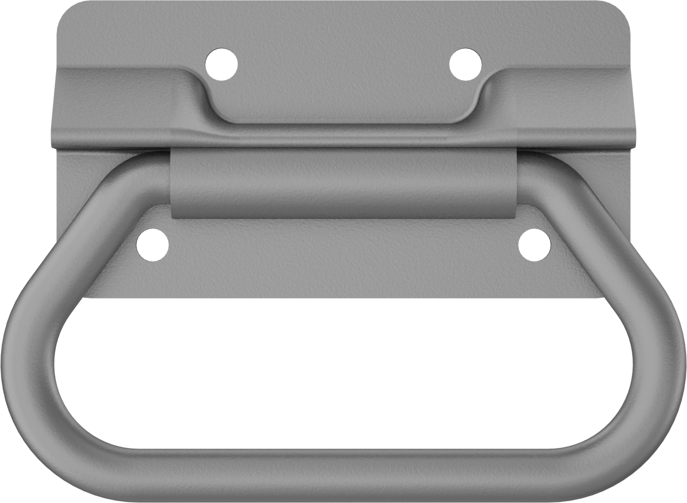 Montaj Plakalı Yuvarlak Katlanır Çekme Kolu, Mat Çelik, 3-3/8" Genişlikte Tutamak, 1-3/4" Yüksek Montaj Plakası