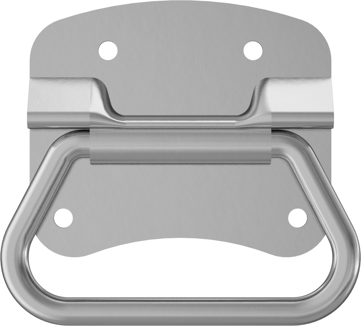 Montaj Plakalı Yuvarlak Katlanır Çekme Kolu, Mat Nikel Kaplama, Çelik, 2-7/8" Yüksek Montaj Plakası
