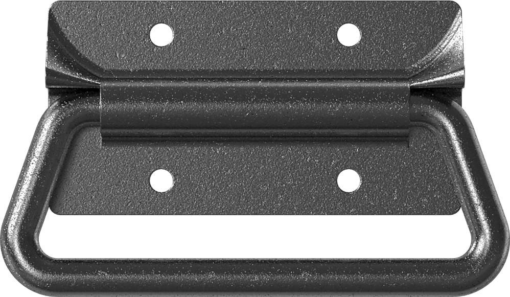 Montaj Plakalı Yuvarlak Katlanır Çekme Kolu, Dull Siyah Oksit Çelik, 3-1/2" Genişlikte Sap, 2-1/8" Çıkıntı