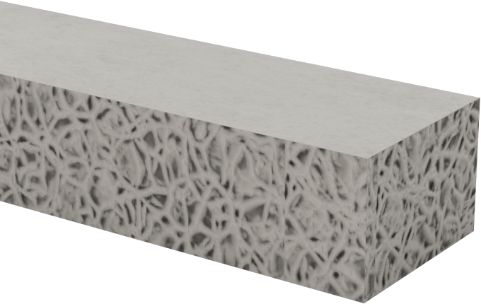Gıda Endüstrisi Yüksek Sıcaklık Silikon Köpük Şeridi, Yapışkan Arka Yüzeyli, 3/8" Genişlik, 1/4" Kalınlık, 6 Fit Uzunluk