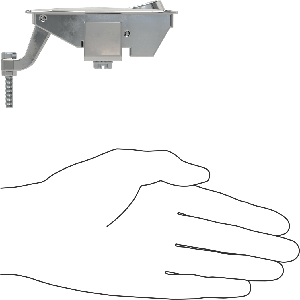 Düğmeli Sıkı Tutuşlu Kürek Saplı Kam Mandalı, Krom Kaplı Çinko, 1/16“-15/16” Mesafe, Yükseltilmiş Düğme