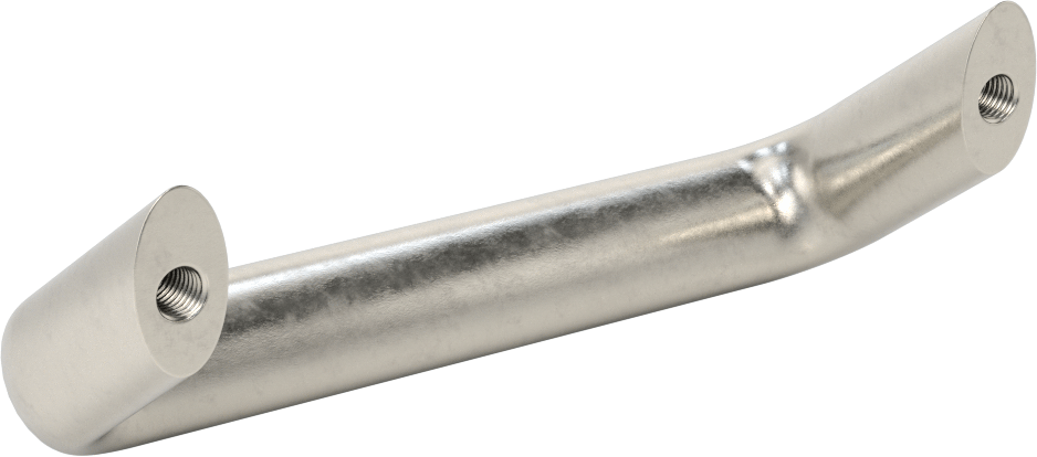 Dişli Delikli Montajlı Ofset Çekme Kolu, 35 Derece Açı, Oval Tutamak, Parlatılmış 304 Paslanmaz Çelik, 128 mm Genişlik.