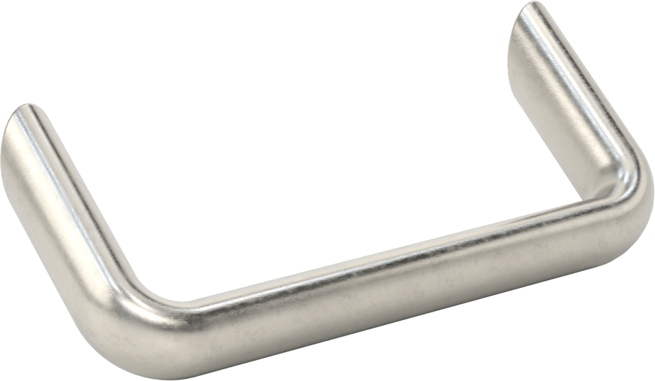 Dişli Delikli Montajlı Ofset Çekme Kolu, 35 Derece Açı, Oval Tutamak, Parlatılmış 304 Paslanmaz Çelik, 128 mm Genişlik.