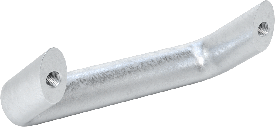 Dişli Delikli Montajlı Ofset Çekme Kolu, 35 Derece Ofset Açısı, Oval Tutamak, Mat Alüminyum, 112 mm Genişlik.