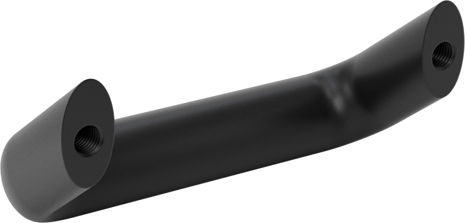 Dişli Delikli Montajlı Ofset Çekme Kolu, 35 Derece Açı, Oval Tutamak, Toz Boyalı Alüminyum, 128 mm Genişlik