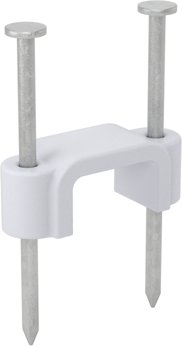 Çekiçli Kablo Tutucu, Galvanizli Çelik Çivi, 1/2" Genişlik, 3/8" Yükseklik