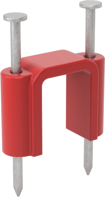 Çekiçli Kablo Tutucu, Galvanizli Çelik Çivi, 1/2" Genişlik, 3/4" Yükseklik