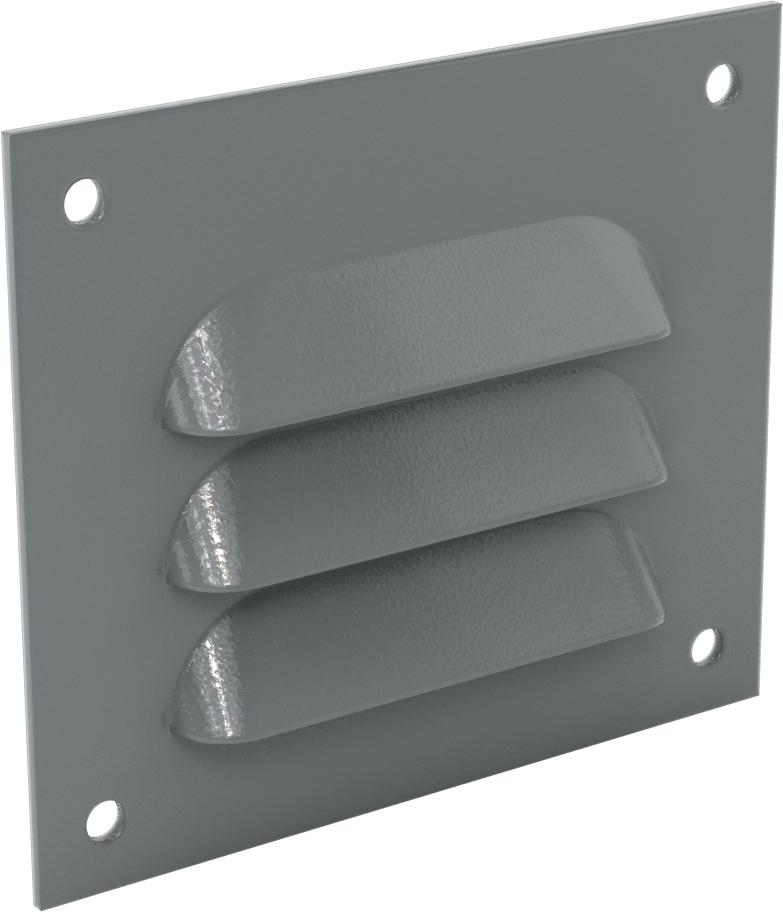 Yüzeye Monte Muhafaza Panjuru, Çelik Çerçeve ve Kanatlar, 3“ Genişlik x 2-5/8” Yükseklik Açıklığı için