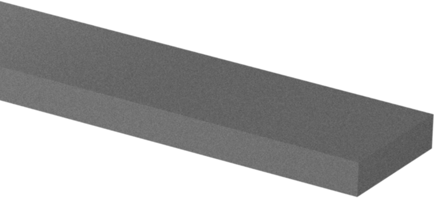 Viton® Floroelastomer Köpük Şerit, Kimyasal Dayanıklı, 1" Genişlik, 1/4" Kalınlık, 56" Uzunluk