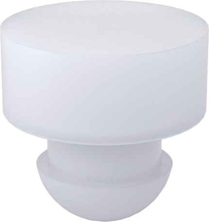 Plastik İt-ve-Kal Tamponlar, 1/4" İç Çap için, 19/64" Sırt Çapı, Beyaz