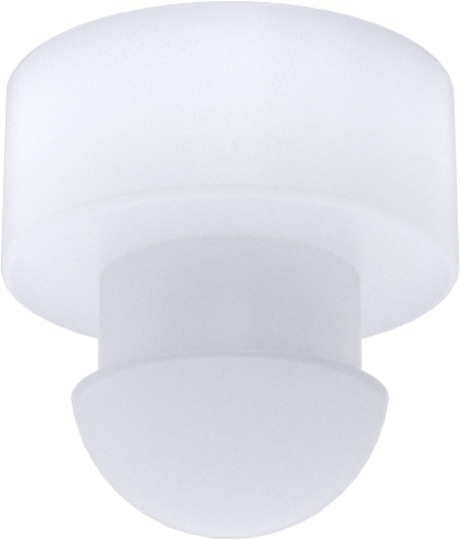Plastik İt-ve-Kal Tamponlar, 1/4" İç Çap için, 19/64" Sırt Çapı, Beyaz