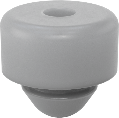 Plastik İt-ve-Kal Tamponlar, 19/64" iç çap için, 3/8" Sırt Çapı, Gri