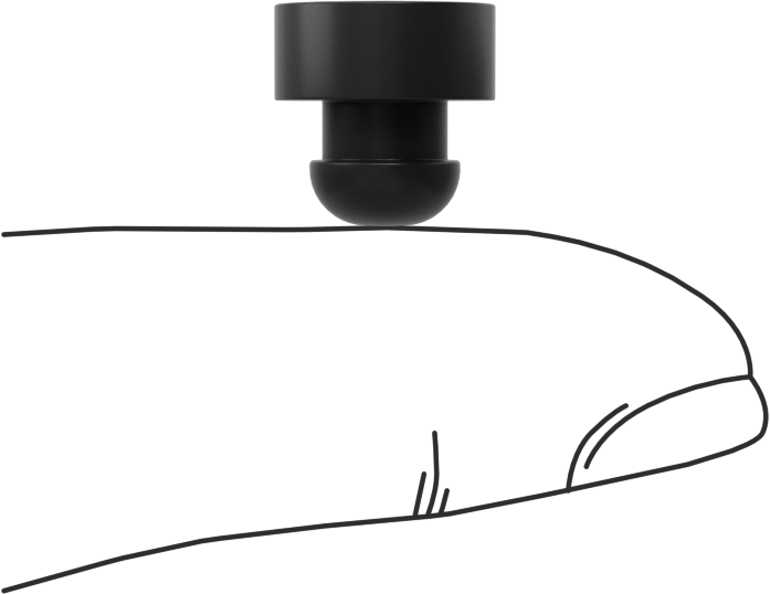 Plastik İt-ve-Kal Tamponlar, 1/4" İç Çap için, 19/64" Sırt Çapı, Siyah