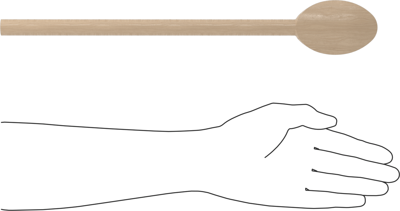 Ahşap Kaşık, 15-3/4" Uzunluk