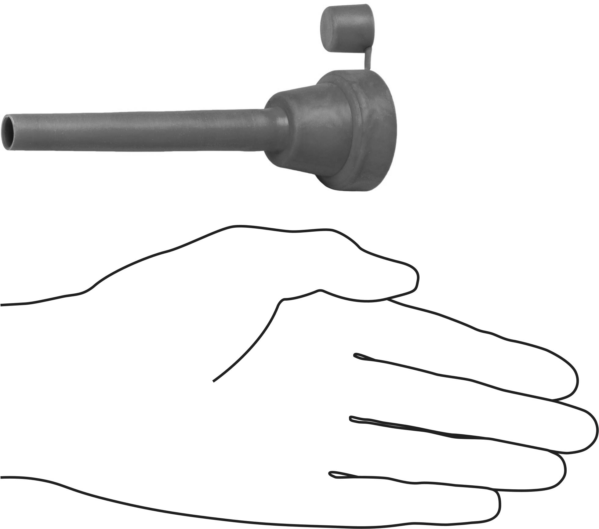 Esnek Dökme Ağzı, Kauçuk, 1/2“ Dış Çap x 4” Uzunluklu Ağızlık
