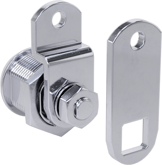Dairesel Yivli Kam Kilidi, Aynı Anahtarlı, Nikel Kaplı Çinko, 1/2" Kalınlık için, Anahtar 27379