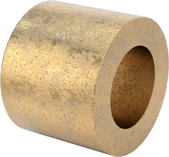 Ultra Düşük Sürtünmeli Yağ Emdirilmiş Manşon Yatağı, 841 Bronz, 3/8“ Mil Çapı ve 5/8” Gövde İç Çapı, 1/2" Uzunluk