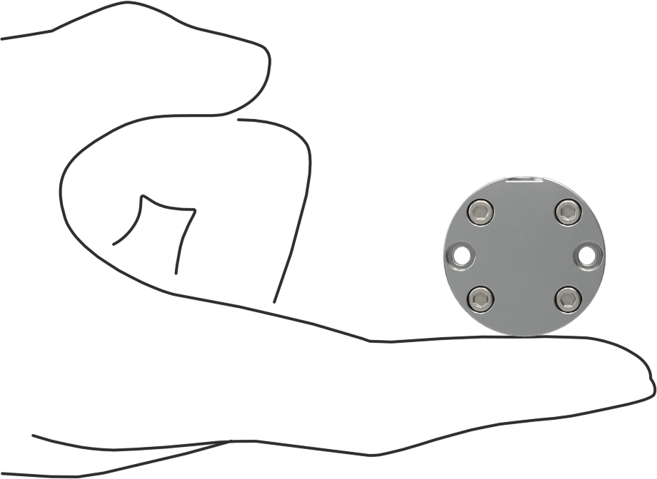 Darbeye Dayanıklı Kompakt Bağlantı Çubuğu Hava Silindiri, Yuvarlak Yüz, Çift Etkili, 1/2" Delik, 1/4" Strok Uzunluğu