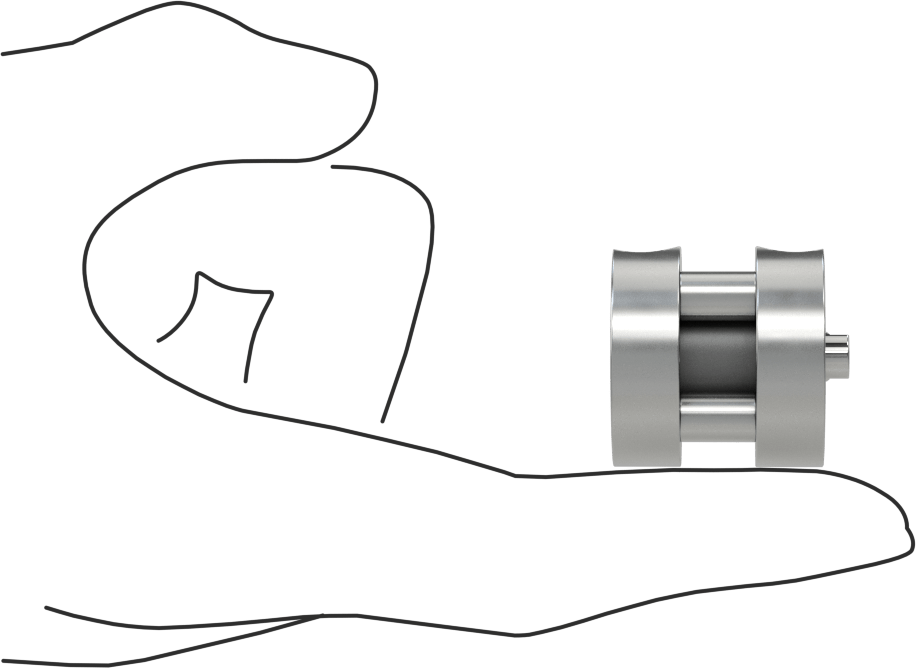 Darbeye Dayanıklı Kompakt Bağlantı Çubuğu Hava Silindiri, Yuvarlak Yüz, Çift Etkili, 1/2" Delik, 1/2" Strok Uzunluğu