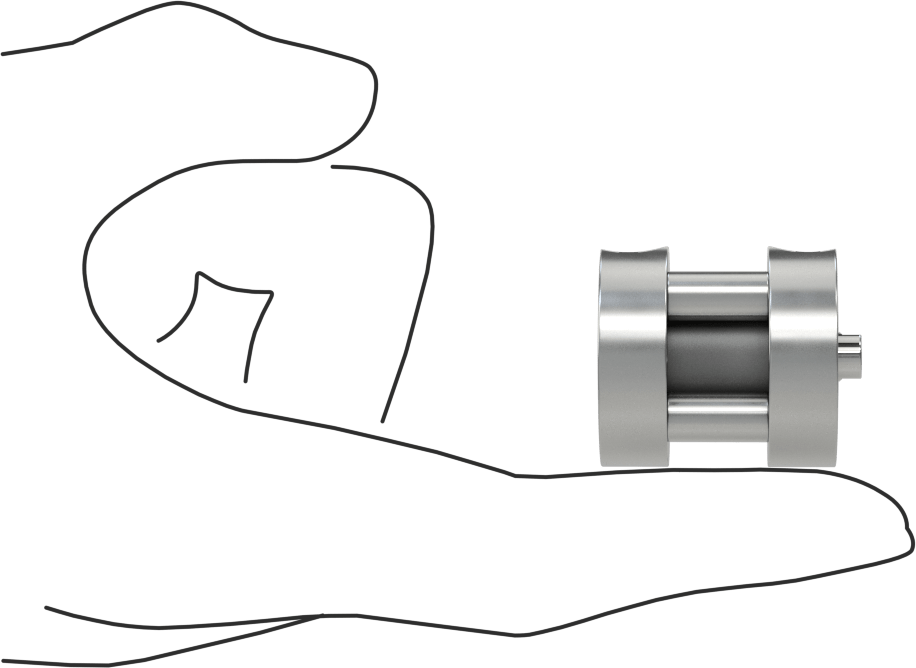 Darbeye Dayanıklı Kompakt Bağlantı Çubuğu Hava Silindiri, Yuvarlak Yüz, Çift Etkili, 1/2" Delik, 5/8" Strok Uzunluğu
