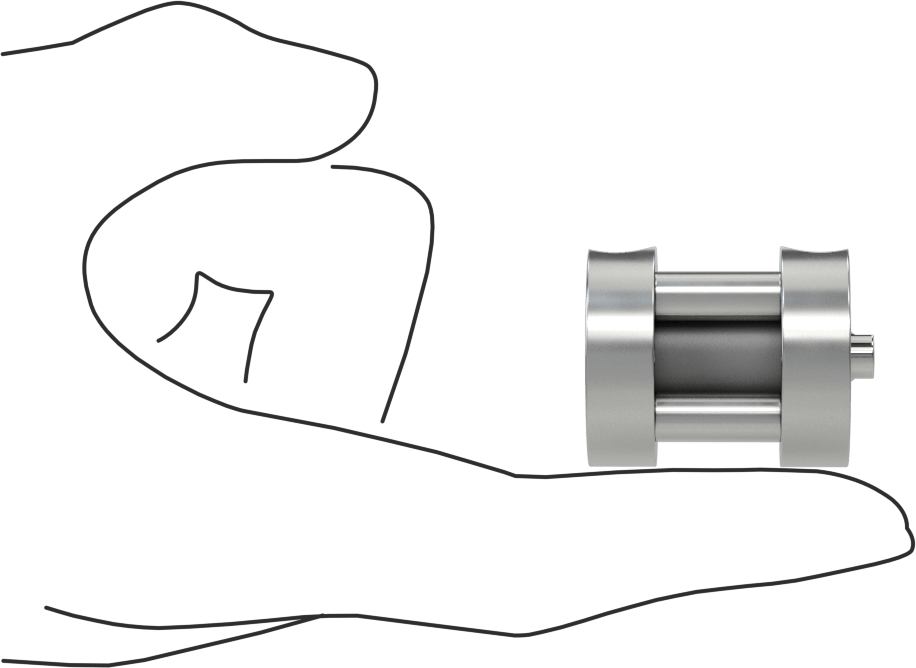 Darbeye Dayanıklı Kompakt Bağlantı Çubuğu Hava Silindiri, Yuvarlak Yüz, Çift Etkili, 1/2" Delik, 3/4" Strok Uzunluğu