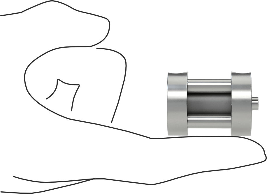 Darbeye Dayanıklı Kompakt Bağlantı Çubuğu Hava Silindiri, Yuvarlak Yüz, Çift Etkili, 1/2" Delik, 7/8" Strok Uzunluğu
