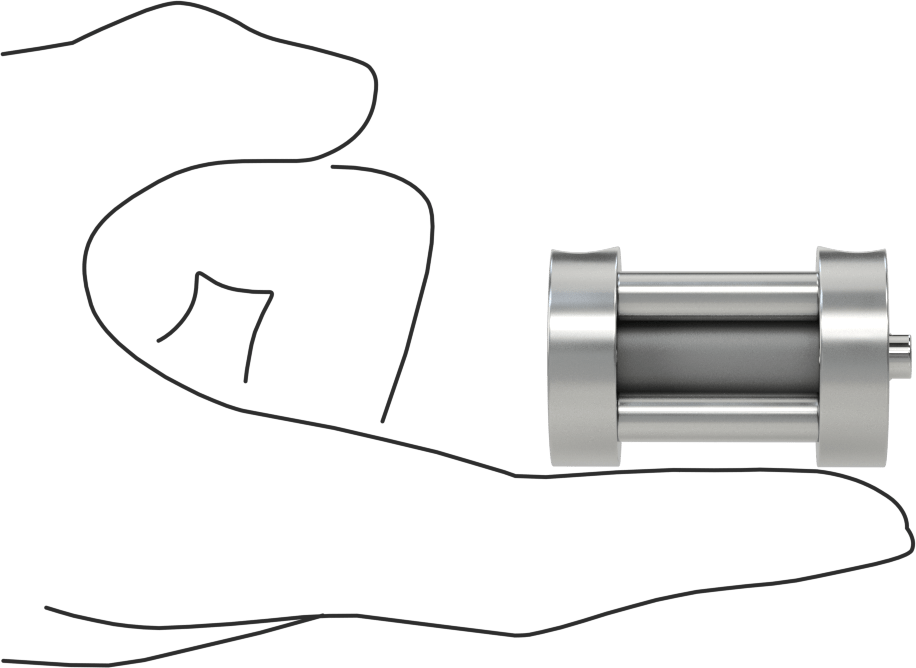 Darbeye Dayanıklı Kompakt Bağlantı Çubuğu Hava Silindiri, Yuvarlak Yüz, Çift Etkili, 1/2" Delik Çapı, 1-1/8" Strok
