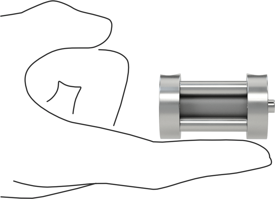 Darbeye Dayanıklı Kompakt Bağlantı Çubuğu Hava Silindiri, Yuvarlak Yüz, Çift Etkili, 1/2" Delik Çapı, 1-1/4" Strok