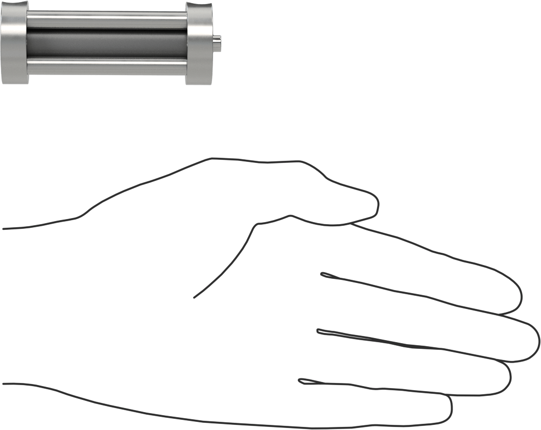 Darbeye Dayanıklı Kompakt Bağlantı Çubuğu Hava Silindiri, Yuvarlak Yüz, Çift Etkili, 1/2" Delik Çapı, 2-1/4" Strok
