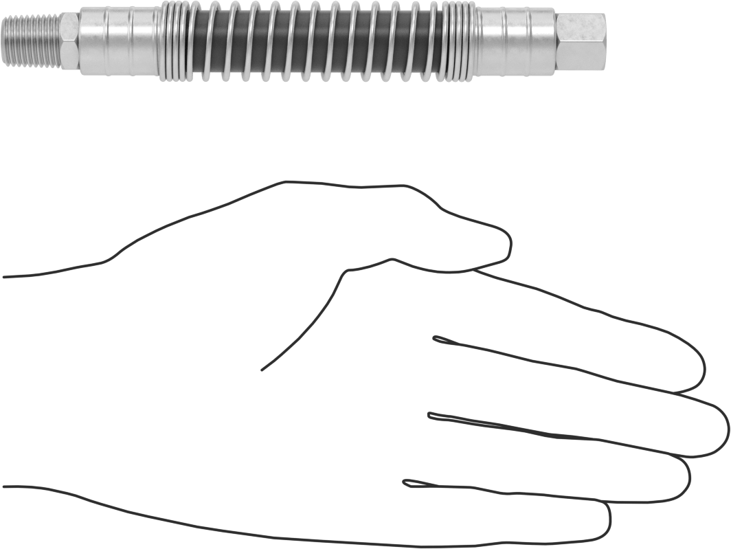Bend-and-Stay Hava Nozulu için 1/8 NPT Dişi Çıkışlı 6" Uzunlukta PVC Hortum