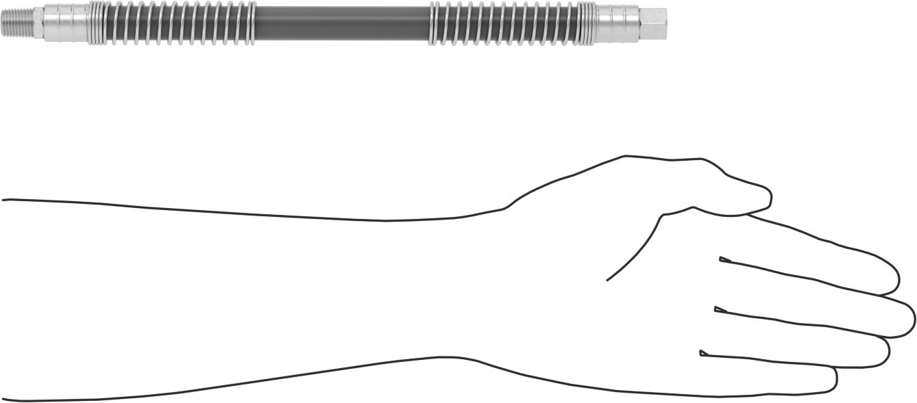 Bend-and-Stay Hava Nozulu için 1/8 NPT Dişi Çıkışlı 12" Uzunlukta PVC Hortum