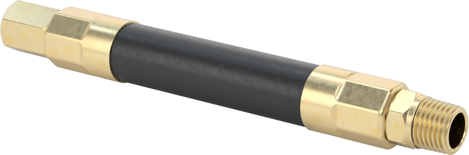 Bend-and-Stay Hava Nozulu için 1/4 NPT Dişi Çıkışlı 6" Uzunlukta Kauçuk Hortum