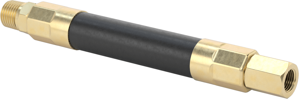 Bend-and-Stay Hava Nozulu için 1/4 NPT Dişi Çıkışlı 6" Uzunlukta Kauçuk Hortum