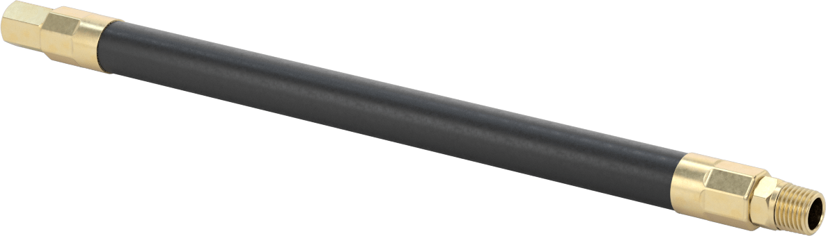 Bend-and-Stay Hava Nozulu için 1/4 NPT Dişi Çıkışlı 12" Uzun Kauçuk Hortum