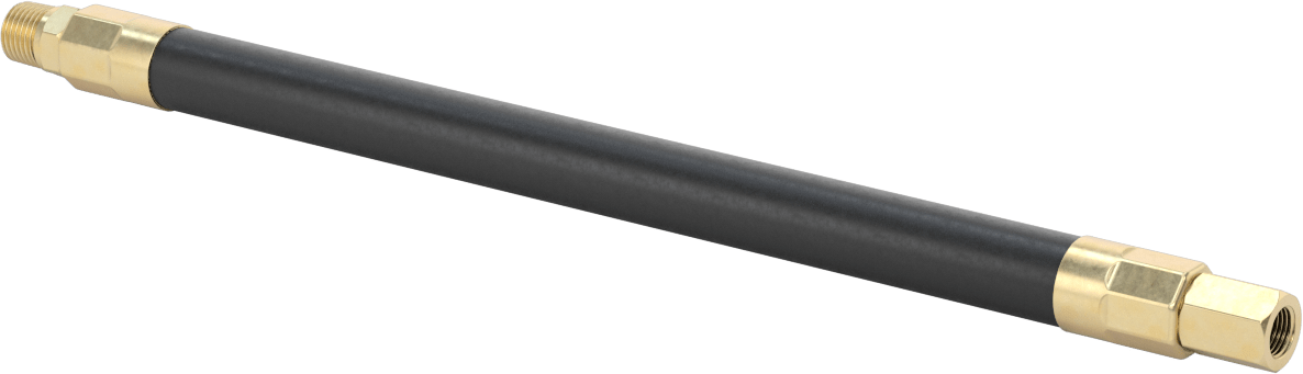 Bend-and-Stay Hava Nozulu için 1/4 NPT Dişi Çıkışlı 12" Uzun Kauçuk Hortum