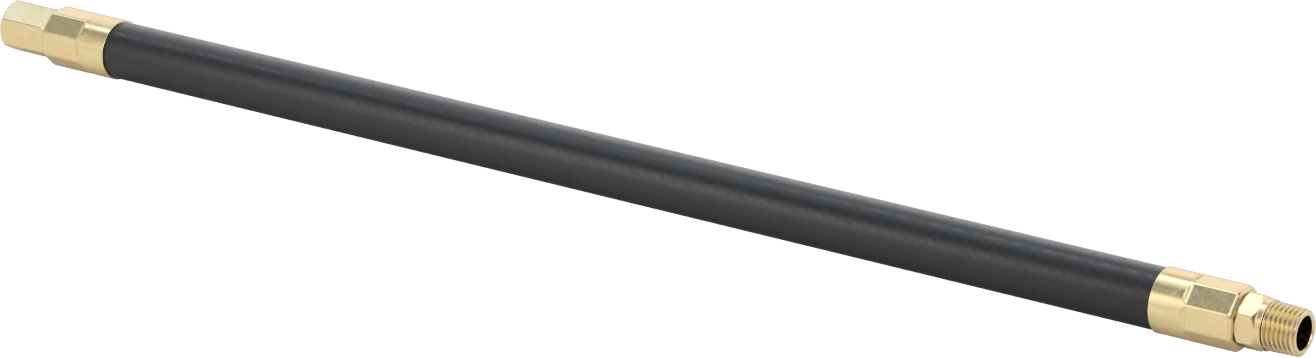 Bend-and-Stay Hava Nozulu için 1/4 NPT Dişi Çıkışlı 18" Uzunlukta Kauçuk Hortum